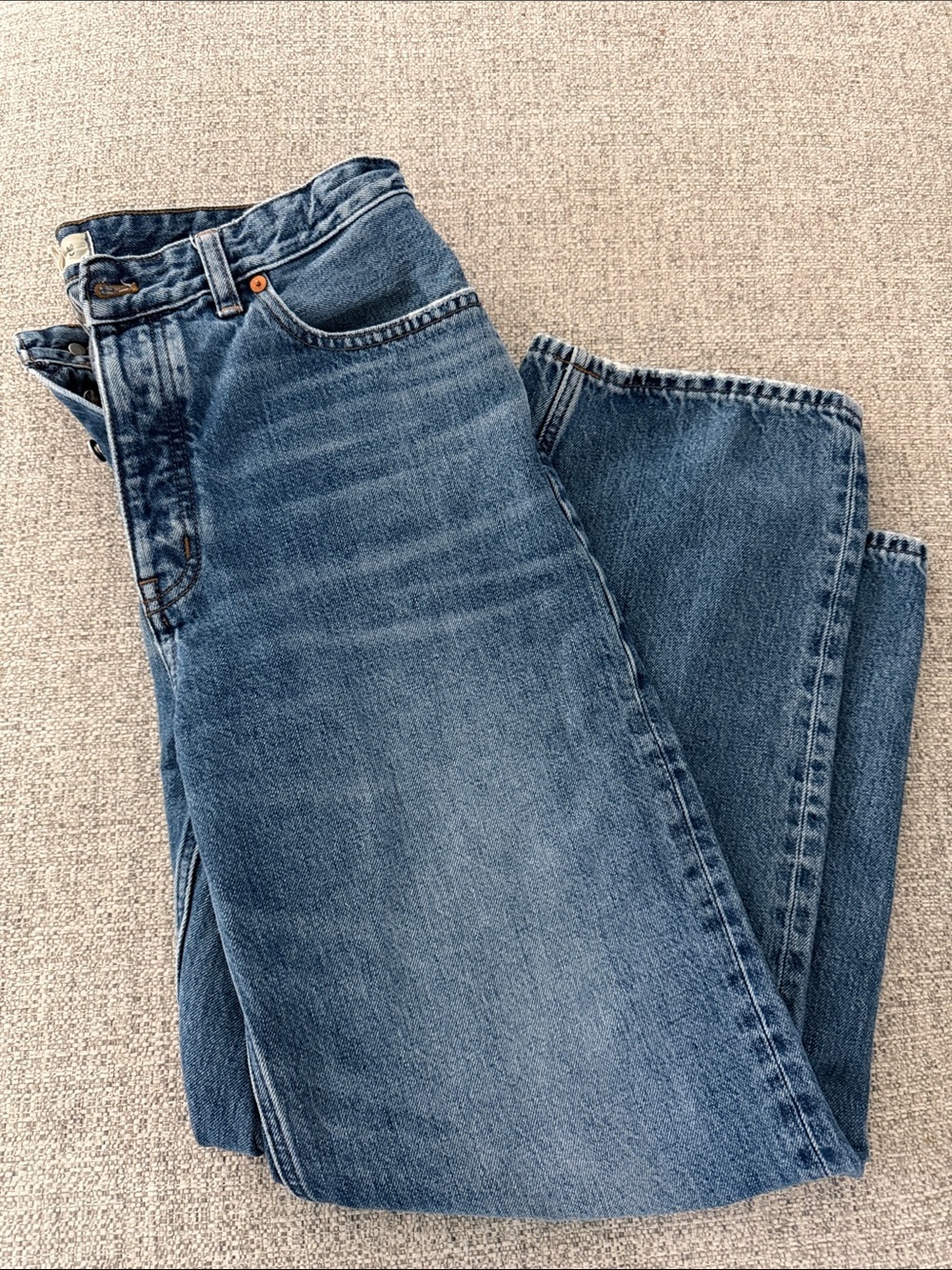 Classic Blue High-Rise Barrel Leg Jeans